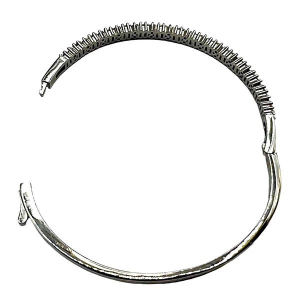 Silver Tone Cubic Zirconia Bangle Bracelet A78 - Picture 5 of 6